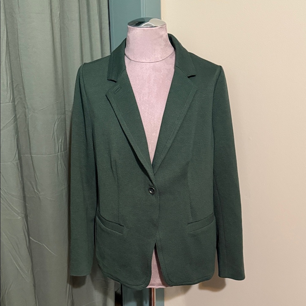 Lane Bryant Forest Green Textured Knit Blazer | Single Button | Size Large